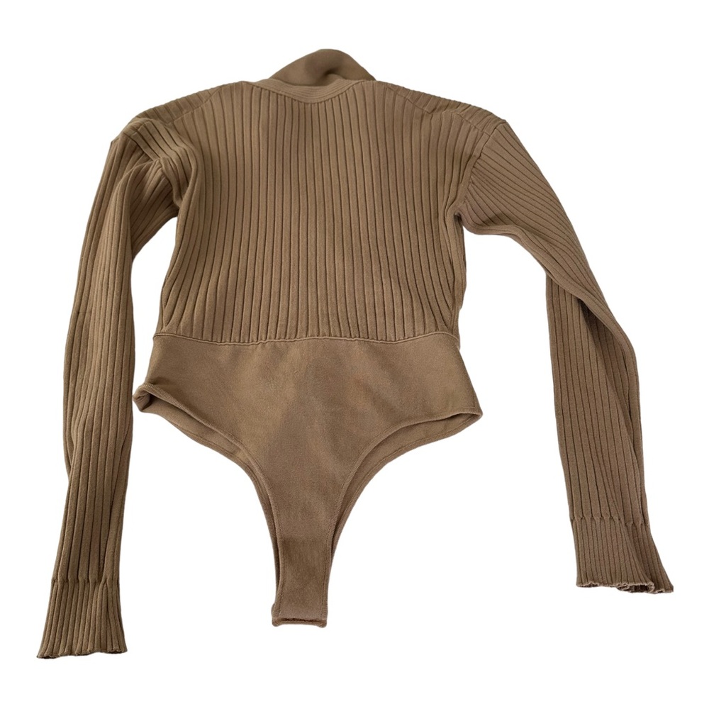 KHAITE Tan Ribbed Bodysuit - Picture 4 of 11